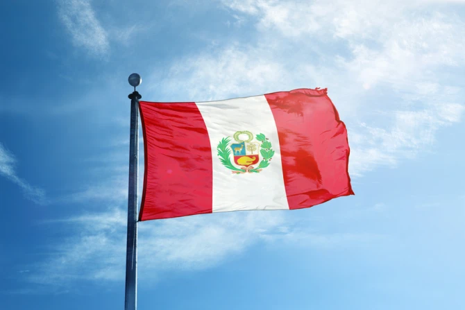 The flag of Peru.
